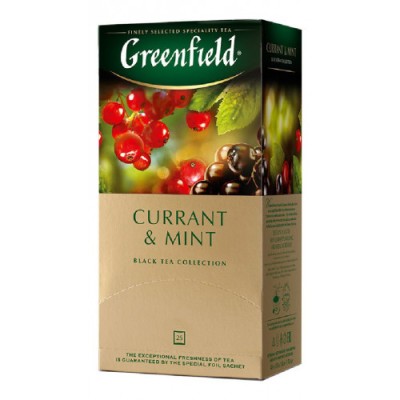 Чай Гринфилд Карэнт энд минт зеленый 25пaк. 45г