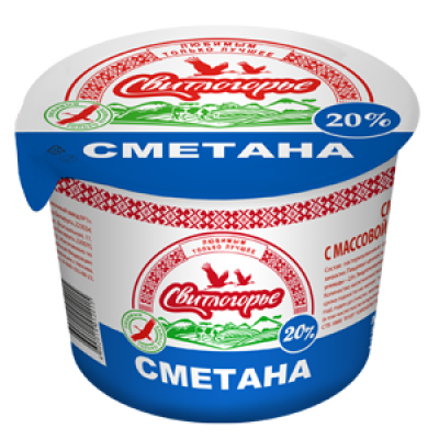 БЗМЖ Сметана 20% Свитлогорье 0,38мл.