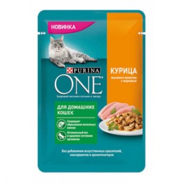 PURINA ONE для домашних Кошек Курица с морковью 75г