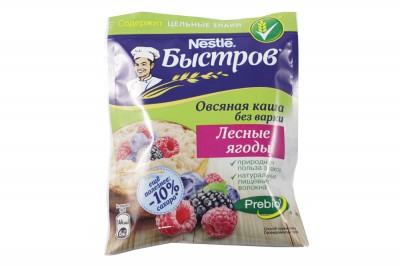 Быстров каша овсяная без варки ассорти черника клубника персик 240 г