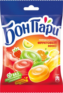 Леденцы Фрукт.микс БонПари 75г