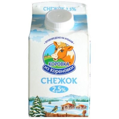 БЗМЖ Снежок "Коровка из Кореновки" 2,5%пюр-пак 450гр