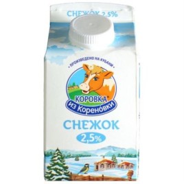 БЗМЖ Снежок "Коровка из Кореновки" 2,5%пюр-пак 450гр