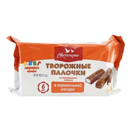 БЗМЖ Творожные палочки в карам. глазури с ван. 23% 180гр ДМЗ.