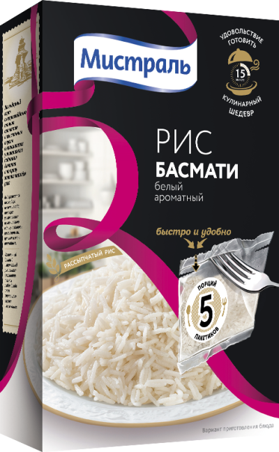 Мистраль Рис Басмати вар./пакеты 5*80г