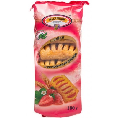 Изделие слоеное "Штрудель" с джемом Клубника 180г