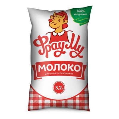 БЗМЖ Молоко ультрапас. Фрау-Му  пленка 3,2% 0,9л