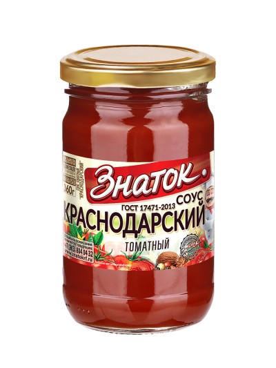 Соус Знаток Краснодарский томатный 0,36гр ст/б