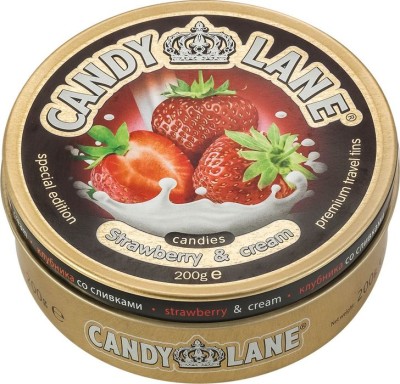 Candy Lane фрукт.леденцы клубника со сливками ж/б 200г