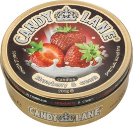 Candy Lane фрукт.леденцы клубника со сливками ж/б 200г
