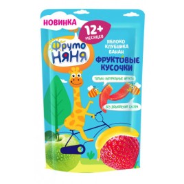 Фруктовые кусочки ФрутоНяня из яблок клубники банан 15г