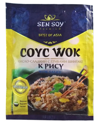 Сэн Сой Соус кисло-сладкий с грибами шиитаке для жарки риса 80гр