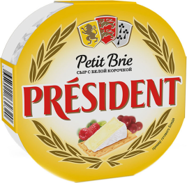 БЗМЖ Сыр "Президент" мягкий с белой плесенью Petit Brie 125г