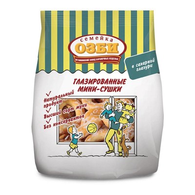 Мини-сушки глазированные 150г. Семейка Озби