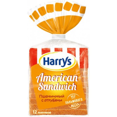 Хлеб нарезной с отрубями 515г Харис