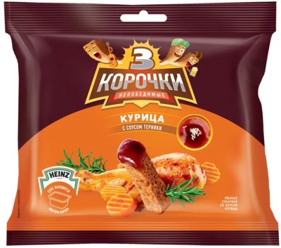 Сухарики Три корочки курица 60гр+25мл соус