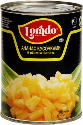 Ананасы кусочки Лорадо ж/б 580г