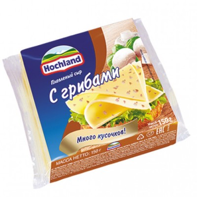 БЗМЖ Сыр плавленый Хохланд ломтевой с грибами  150г
