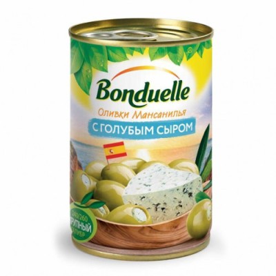 Оливки "Бондюэль" с голубым сыром 300гр