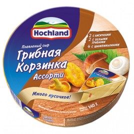 БЗМЖ Сыр плавленый Хохланд Грибная корзинка 140г коричн.