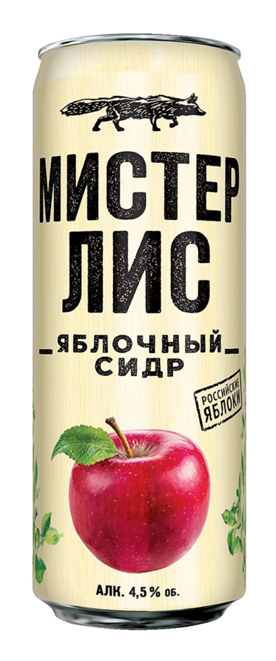 Сидр "Мистер Лис" яблоко 0,430 л ж/б
