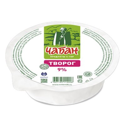 БЗМЖ Творог 9% 450гр в/у Чабан