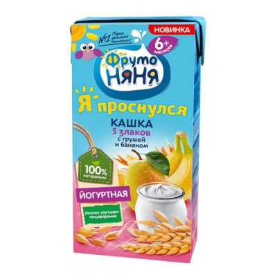 Кашка ФрутоНяня  йогурт 5зл, груш, банан 200г