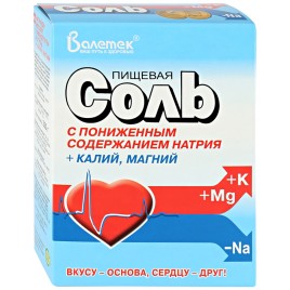 "Валетек" Соль пищевая йод+магний+калий 350гр.