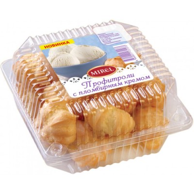 Пирожные профитроли с пломбирным кремом Мирэль 180г