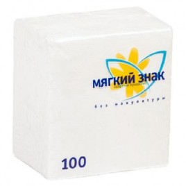 Салфетки бумажные Мягкий знак 100шт