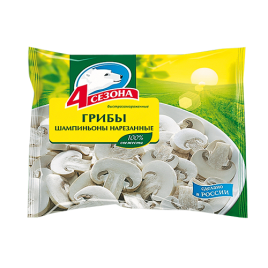Шампиньоны нарезанные зам. 400гр 4 Сезона