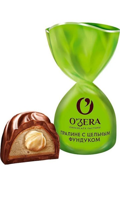 Конфеты шоколадные OZera пралине с цельным фундуком 1кг Яшкино