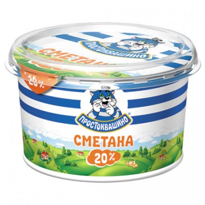 БЗМЖ Сметана Простоквашино 20% 180г