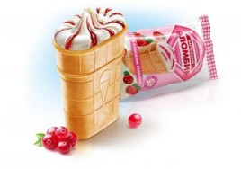 Вафельный стакан плоский "Колибри" клюква 90г