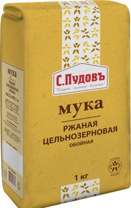 Мука ржаная обойная хлебопекарная "С.Пудовъ" 1кг