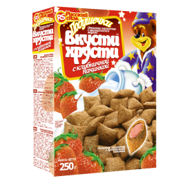 Подушечки Вкусти Хрусти с клубничной начинкой 250г