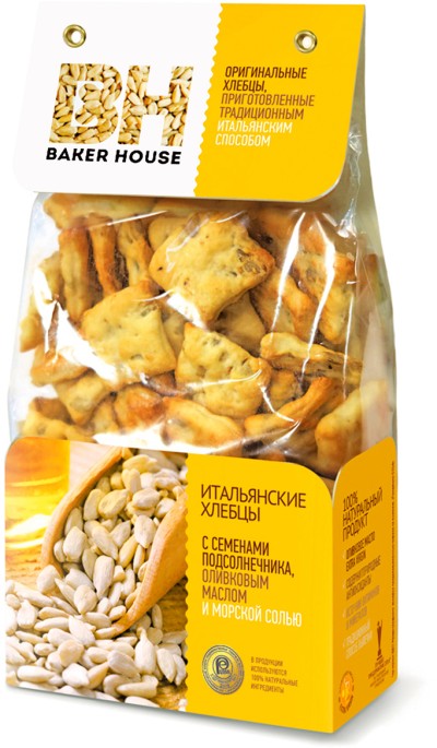 Хлебцы Baker House с семенами подсолнеч., оливков.маслом 250г