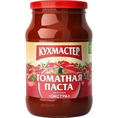 Паста томатная Кухмастер Экстра ГОСТ 1000гр ст/б