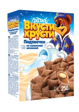 Подушечки Вкусти Хрусти со сливочной начинкой 250г