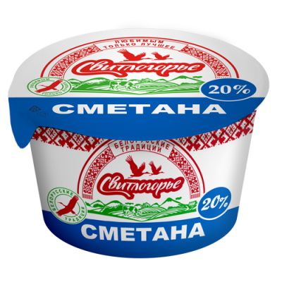 БЗМЖ Сметана 20% Свитлогорье 200мл.