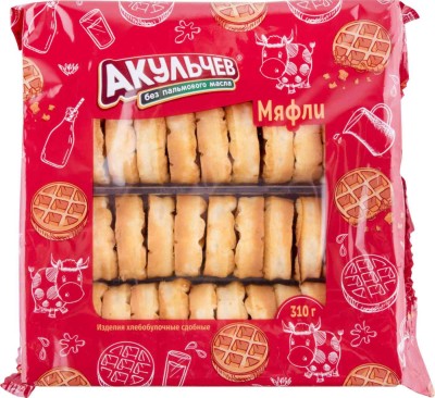 Вафли "Мяфли" мягкие 310 г. Акульчев