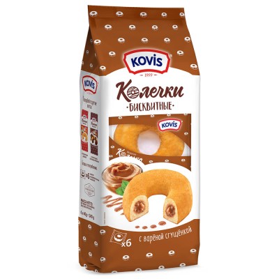Колечки бисквитные Ковис Вареная сгущ. 240гр