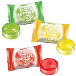 Карамель Солярики яблоко,,вишня,ананас 1кг/Яшкино/