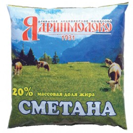 БЗМЖ Сметана Наша Корова 20% 450гр ф/п Ядринмолоко