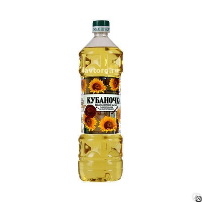 Масло подсолнечное Кубаночка раф.1 л