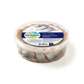 ФМ Сельдь филе кусочки в масле Меридиан 480г.