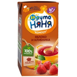 Компот ФрутоНяня яблоко клубника 0,2л.