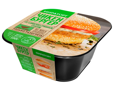 Чикенбургер с сливочно-грибным соусом зам.150г Мираторг