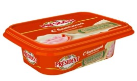 БЗМЖ Сыр "Президент" плавленый ветчина ванночка 45% 200г