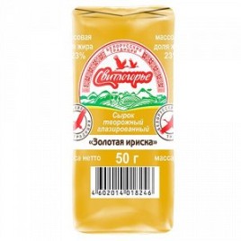 БЗМЖ Сырок твор. глазир.в карамели Золотая ириска  м.д.ж. 23% Свитлогорье 180г